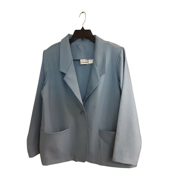Bend Over Blazer, Woman plus Size 20, long Sleeve, Pockets, Button Up, blue, NWT - Picture 1 of 4